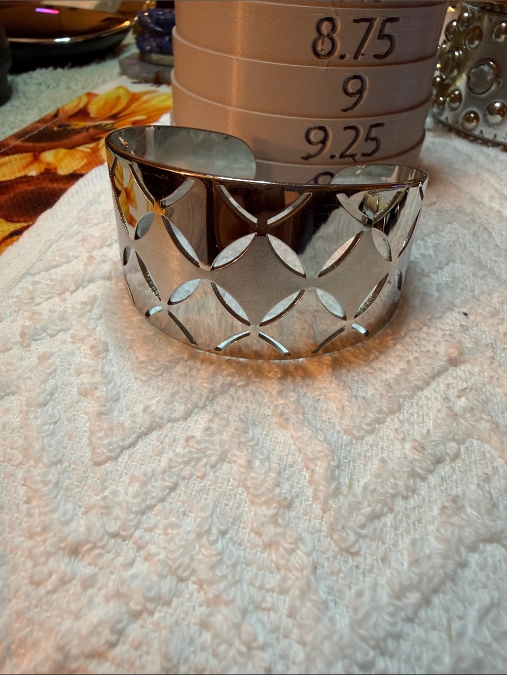 Milor Italy Stainless Steel (Silver Tone) Cutout Cuff Bracelet